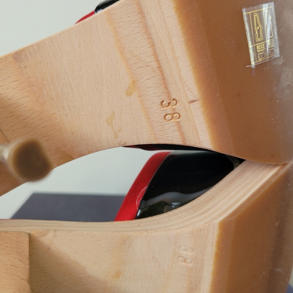 NWT Prada Calzature Donna red & black patent leather sandals heels with dustbag - Picture 11 of 12